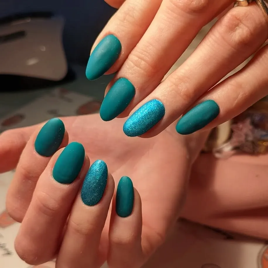 Bold Color Blocks Matte Nails