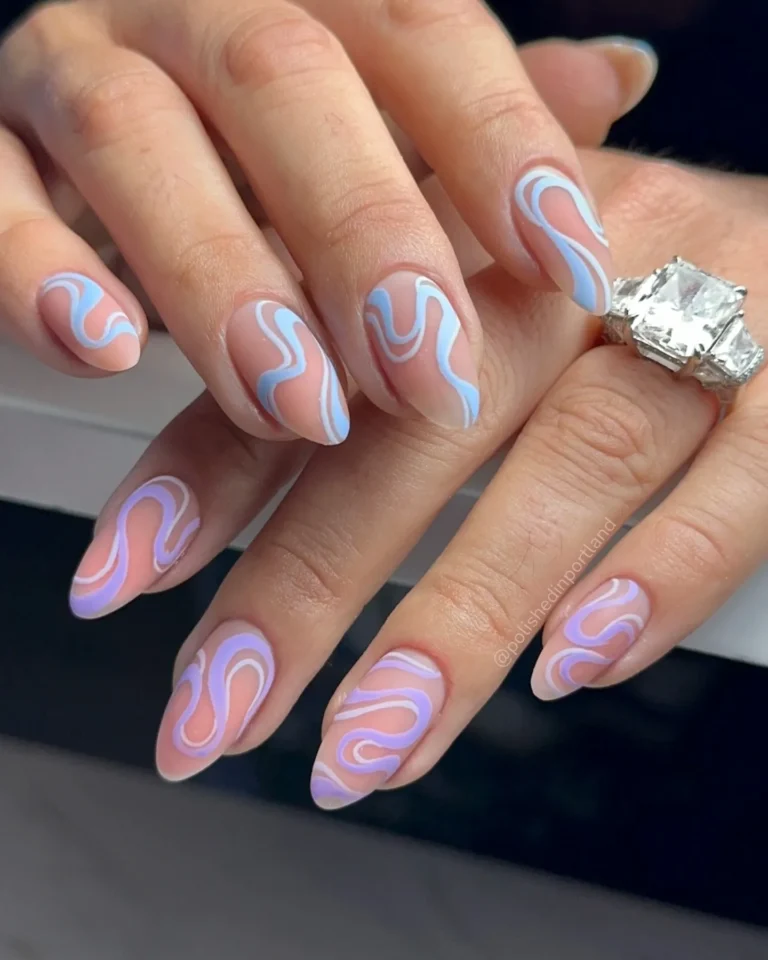 Purple Swirl Nail Ideas Purple Swirl Nail Ideas