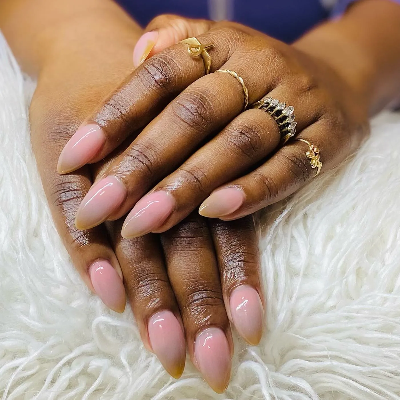 Pink and Brown Ombre Nails