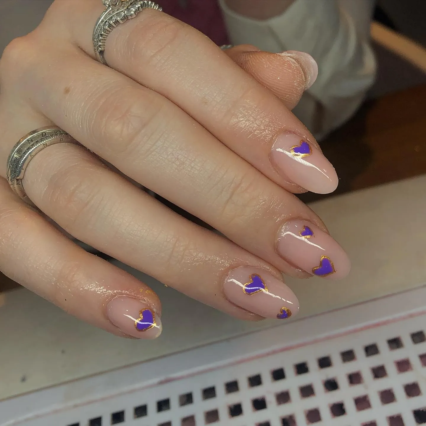 Heart French Tip Nails