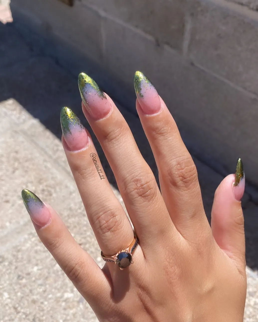 Black and Gold Ombre Nails for a Luxe Look