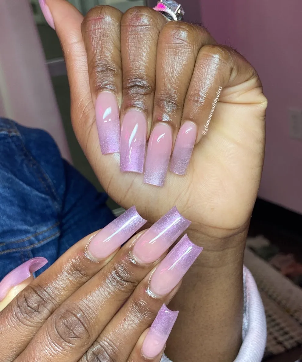 Velvet Matte Pink Ombre Nails