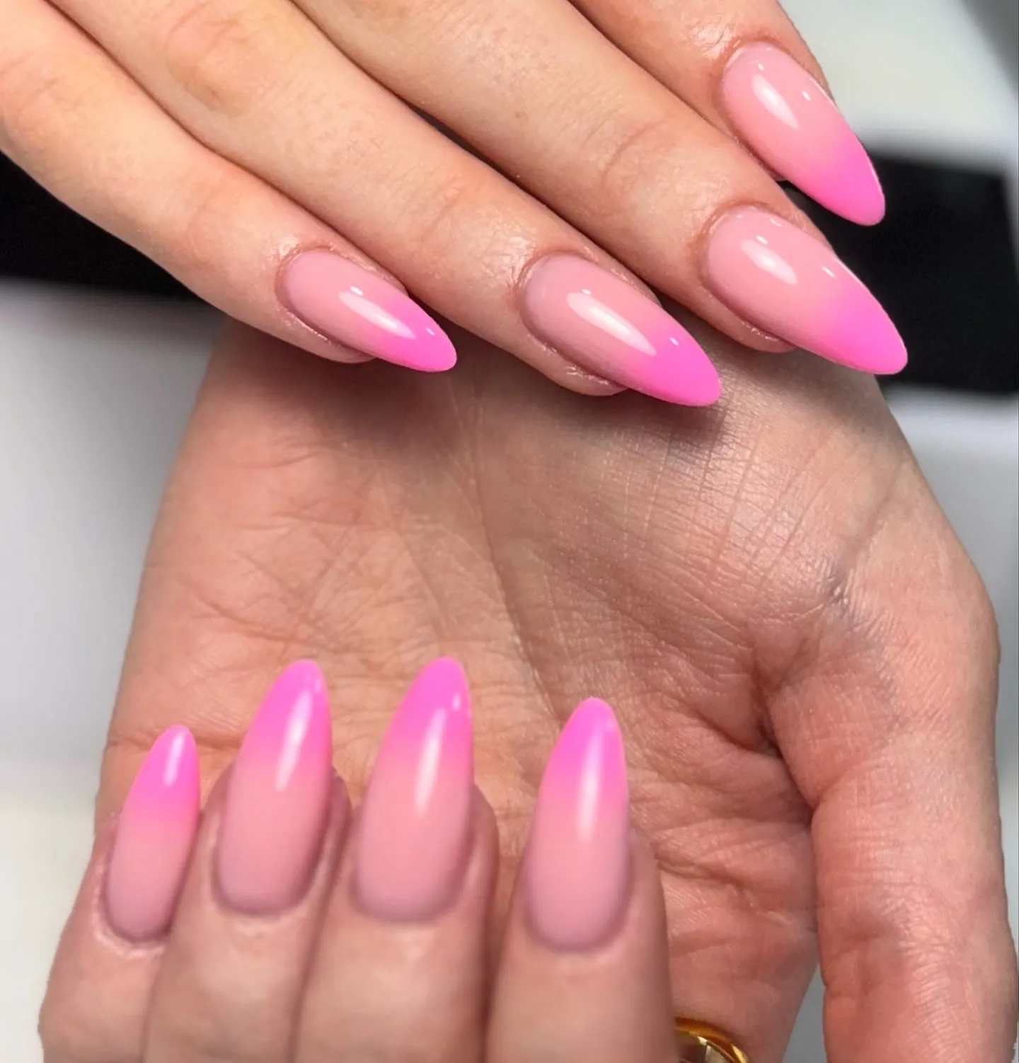 Ombre Nails With Chrome Finish