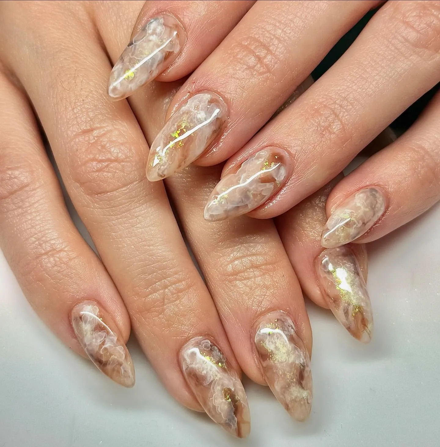 Marble Rose Gold Nails