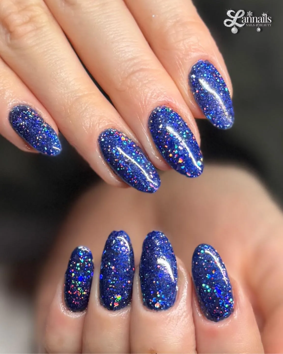 Blue Chrome Nails
