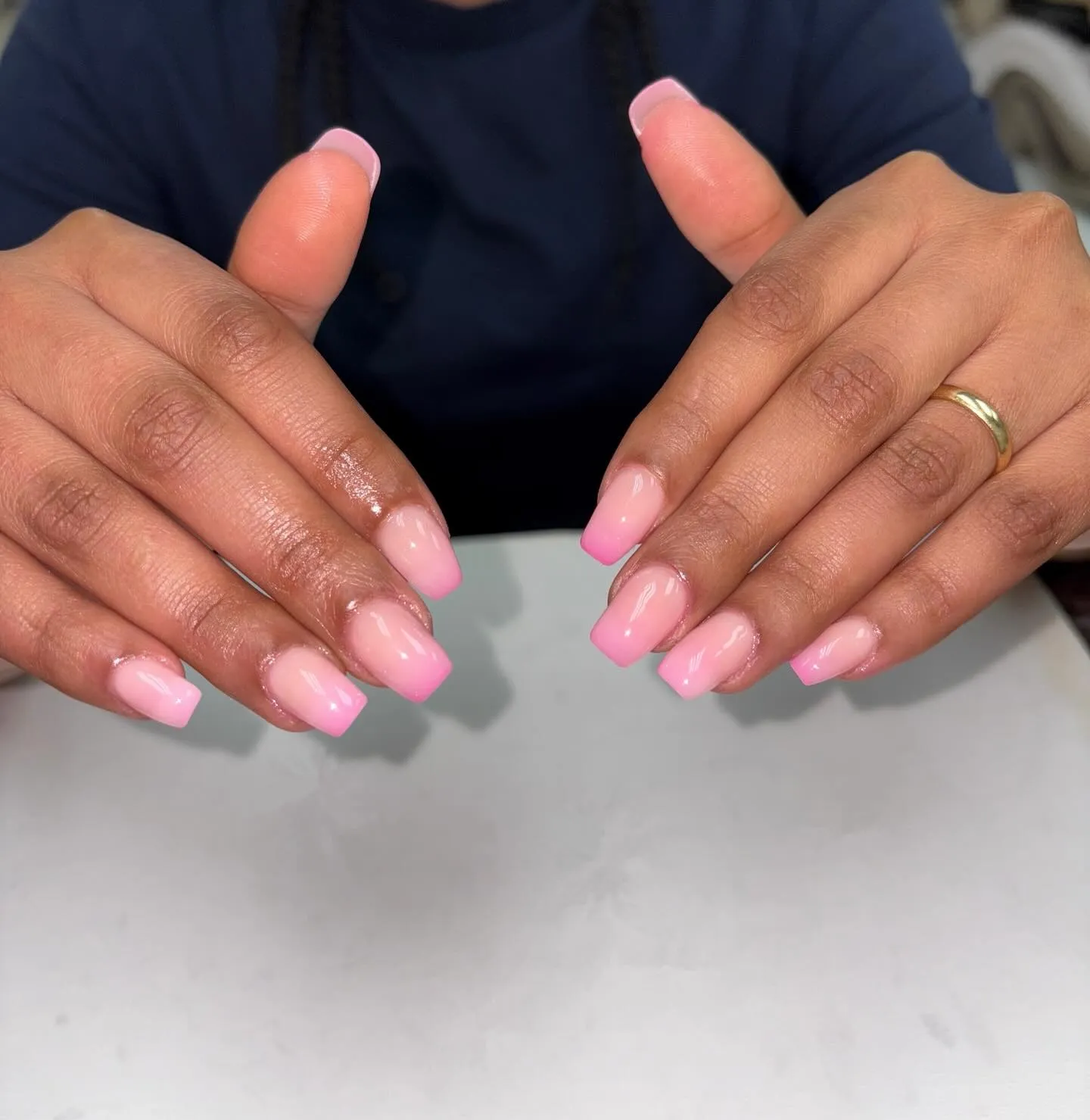 Subtle Nude Pink Ombre Nails