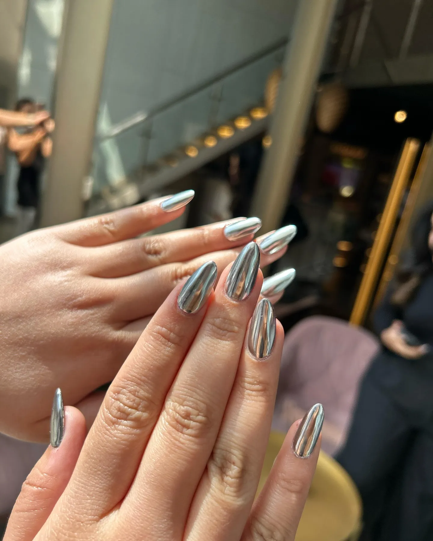 Metallic Rose Gold Nails