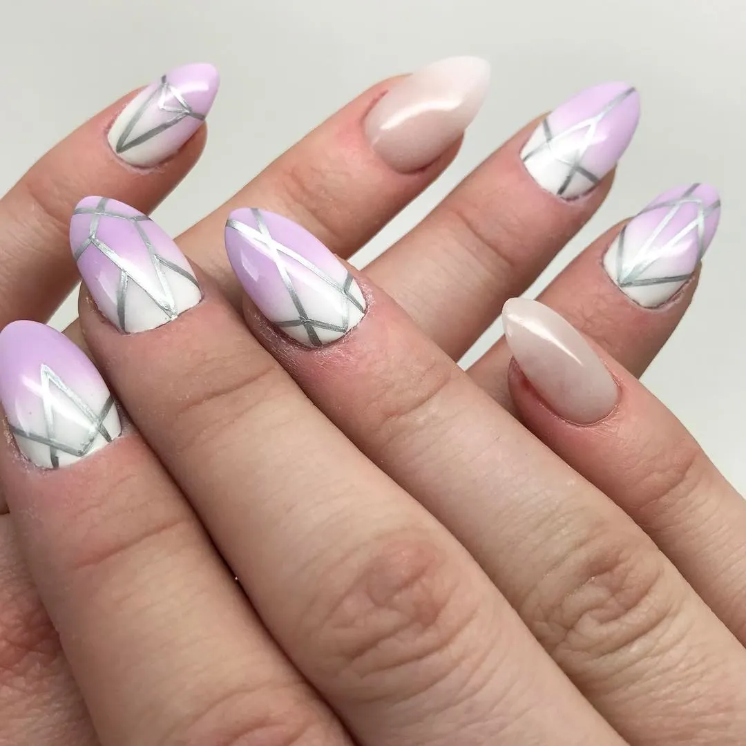 Geometric Ombre Nails