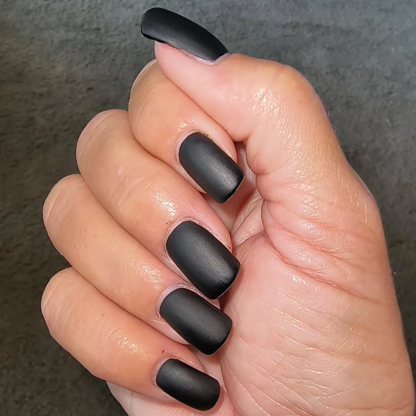 Matte Black Short Nails