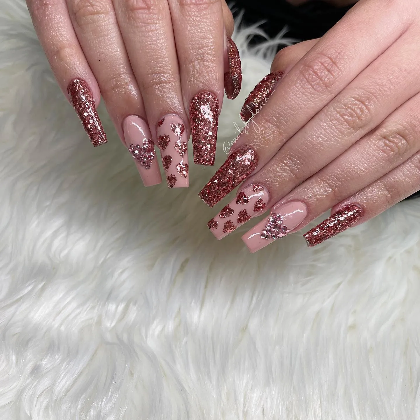Acrylic Rose Gold Nails