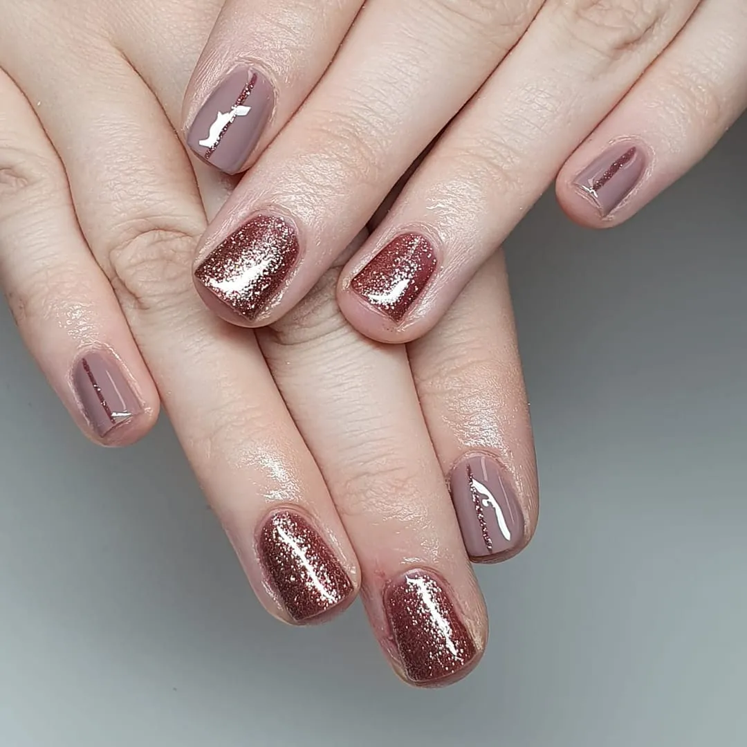 Dip Powder Rose Gold Nails