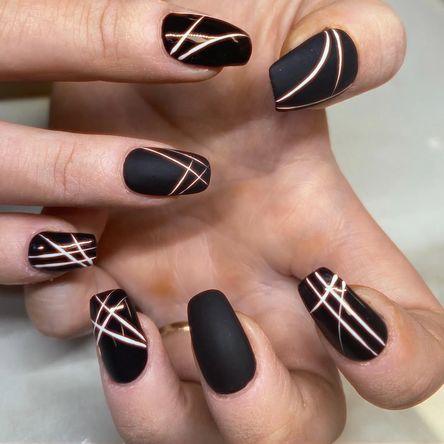 Matte Black Square Nails