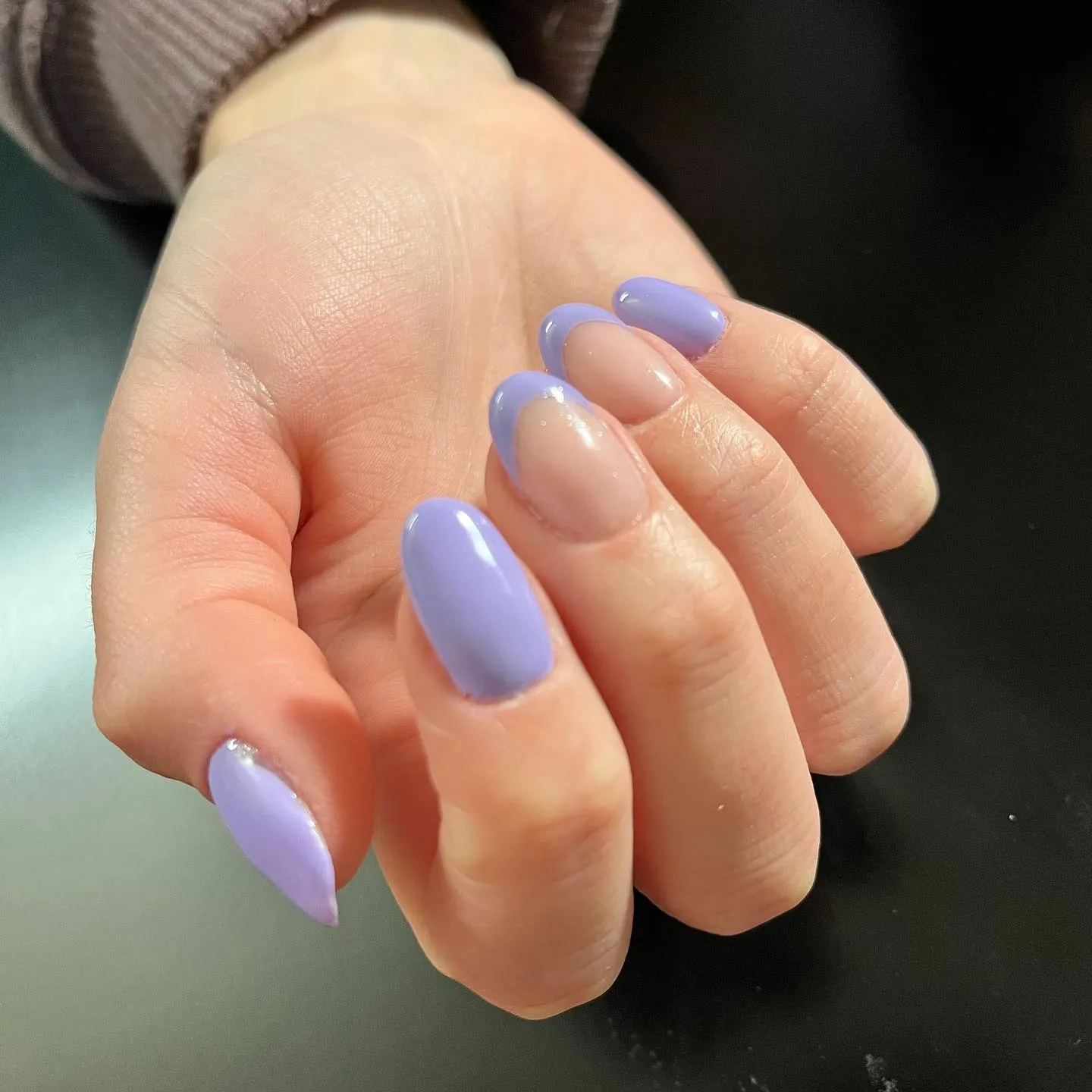 Purple French Tips Nails