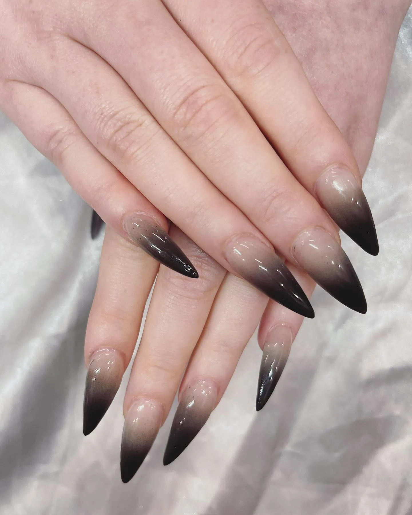 Matte Black Ombre Nails