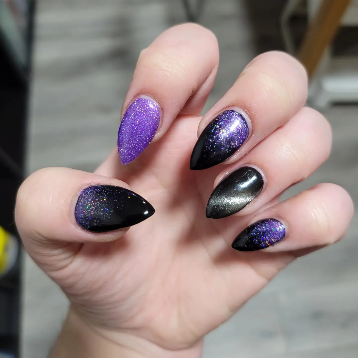 Purple and Black Gothic Nails