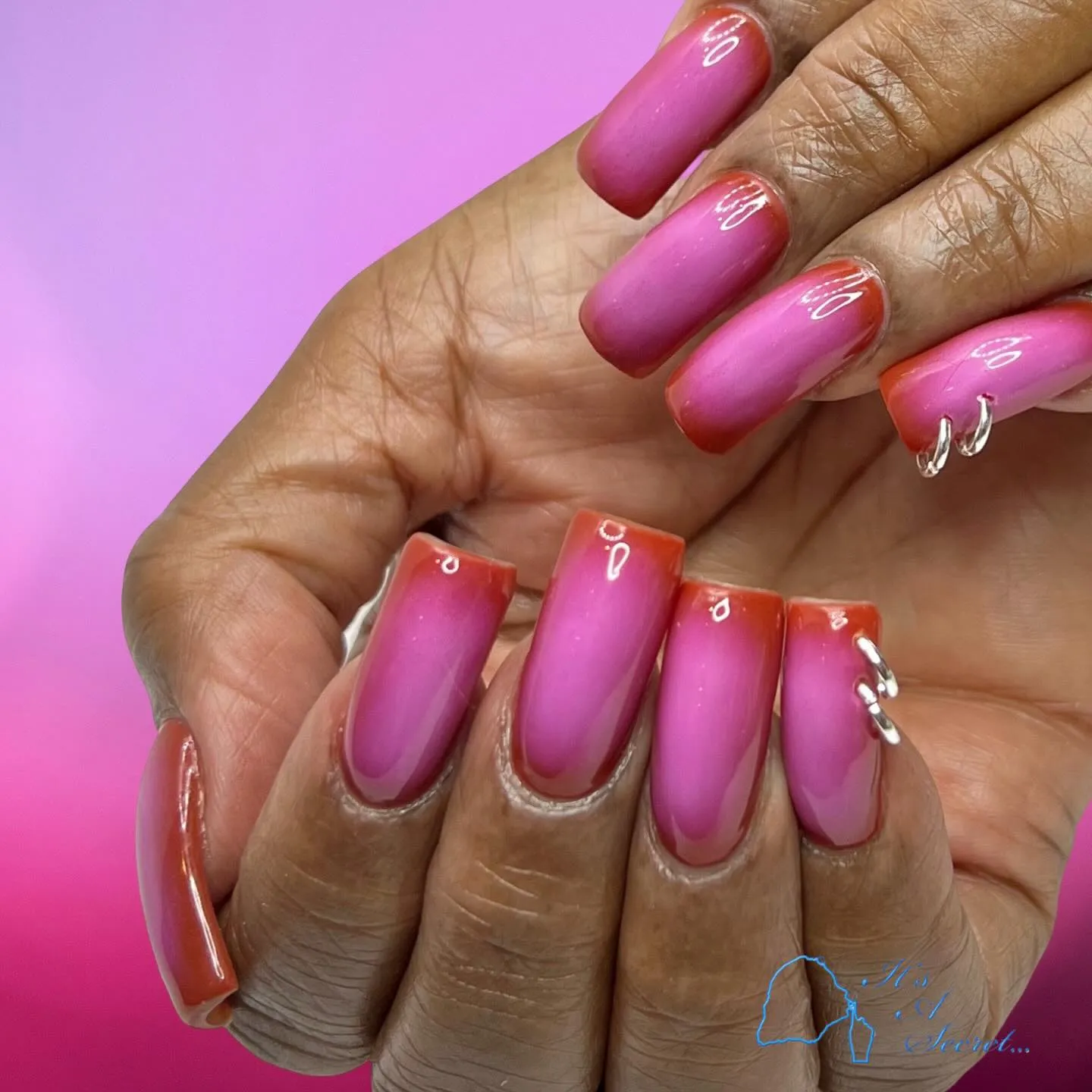 Pink Ombre Nail Designs for Wedding