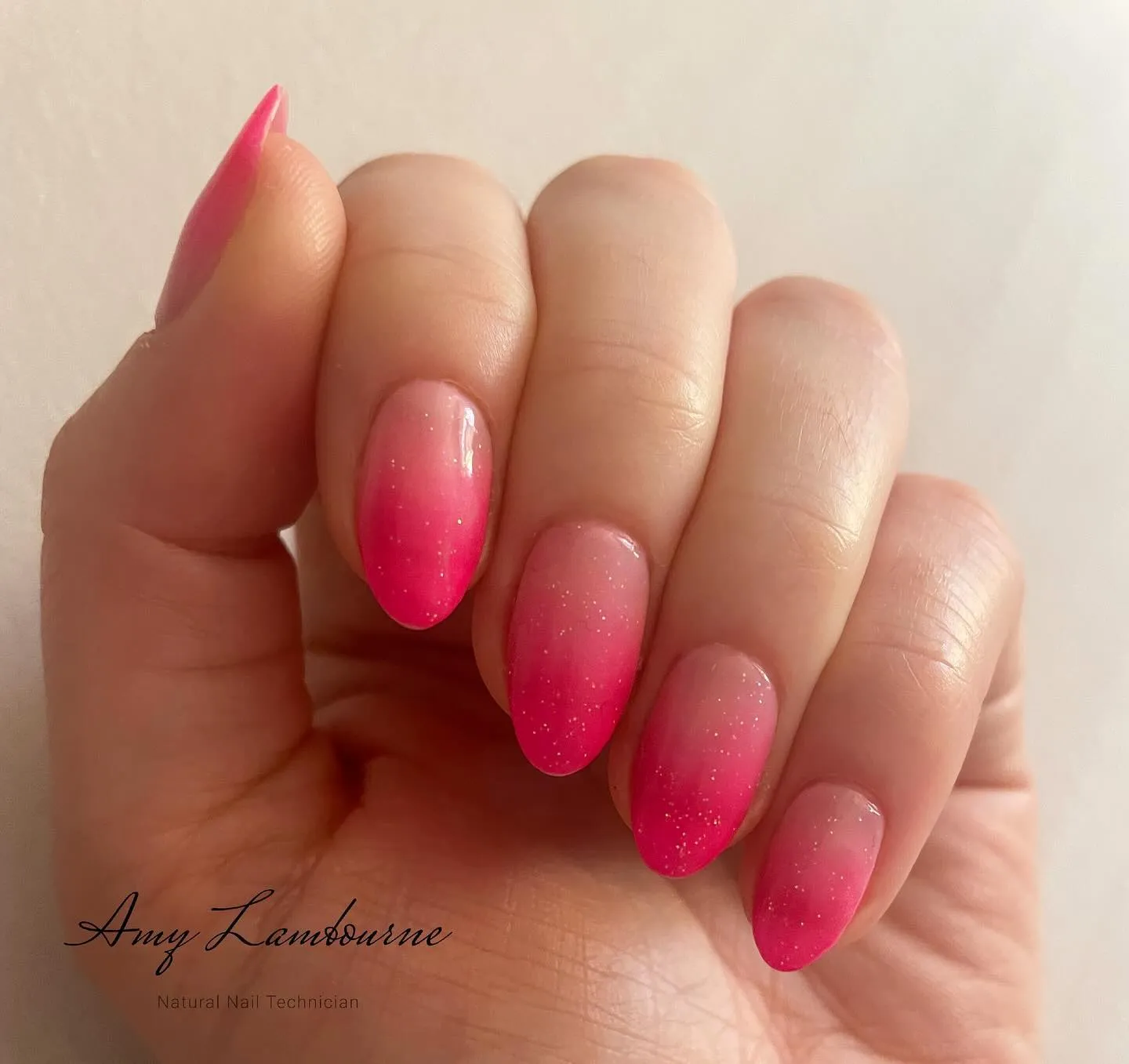 Hot Pink Ombre Nails