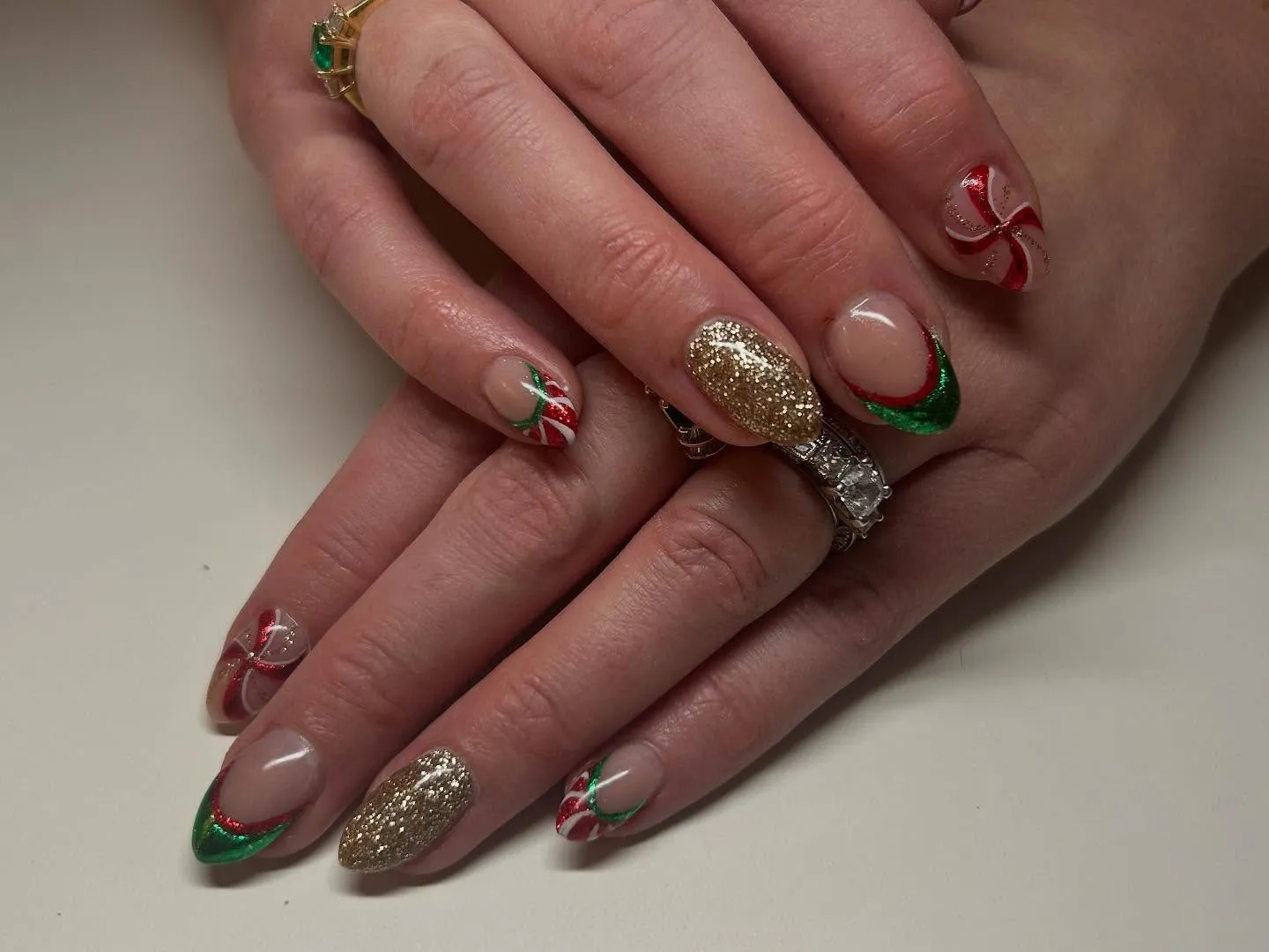 Red and Green Nails