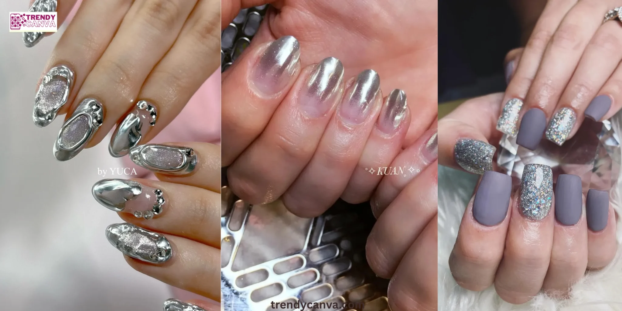 36 Sparkly Silver Glitter Nail Designs Ideas for a Glam Manicure
