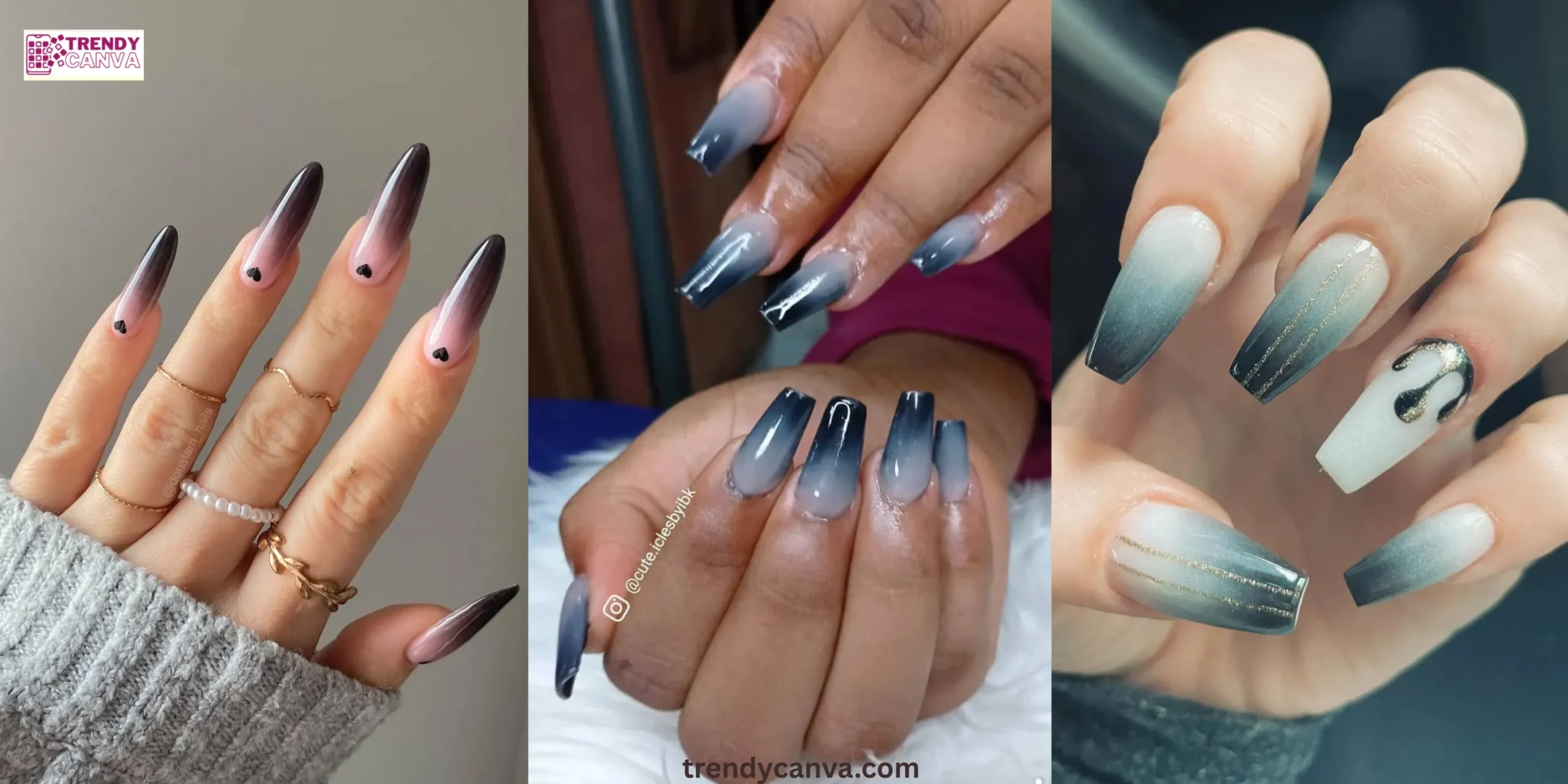 23 Gorgeous Black Ombre Nails for Every Style