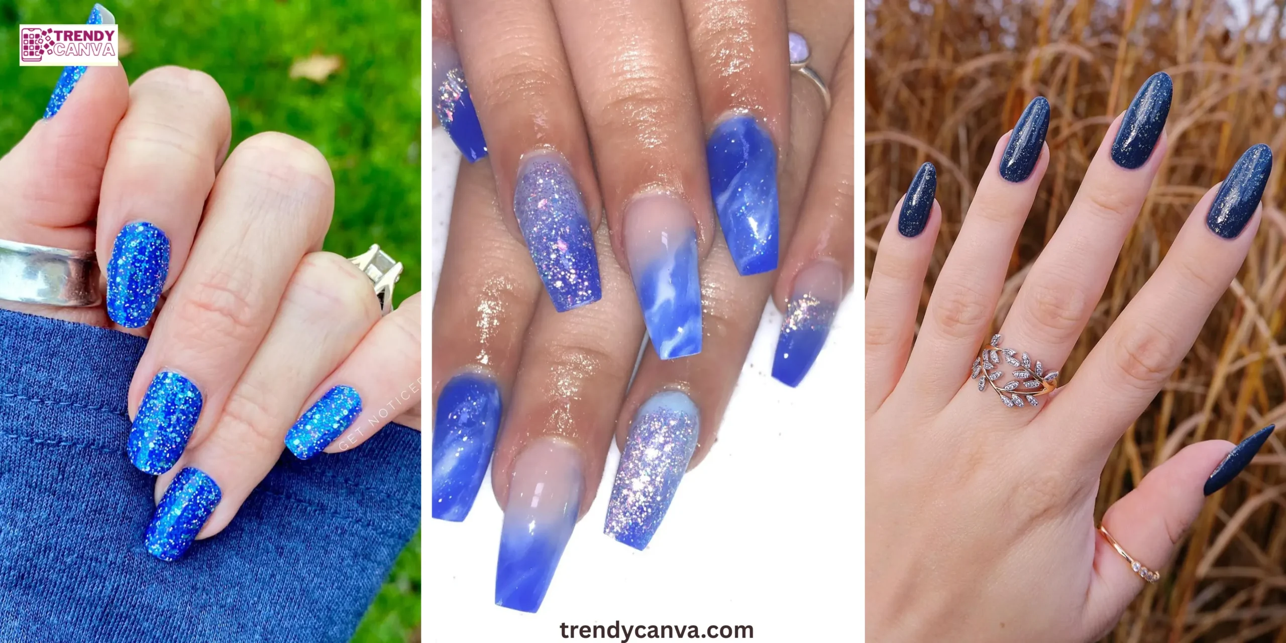40 Stunning Blue Glitter Nail Designs for a Dazzling Manicure