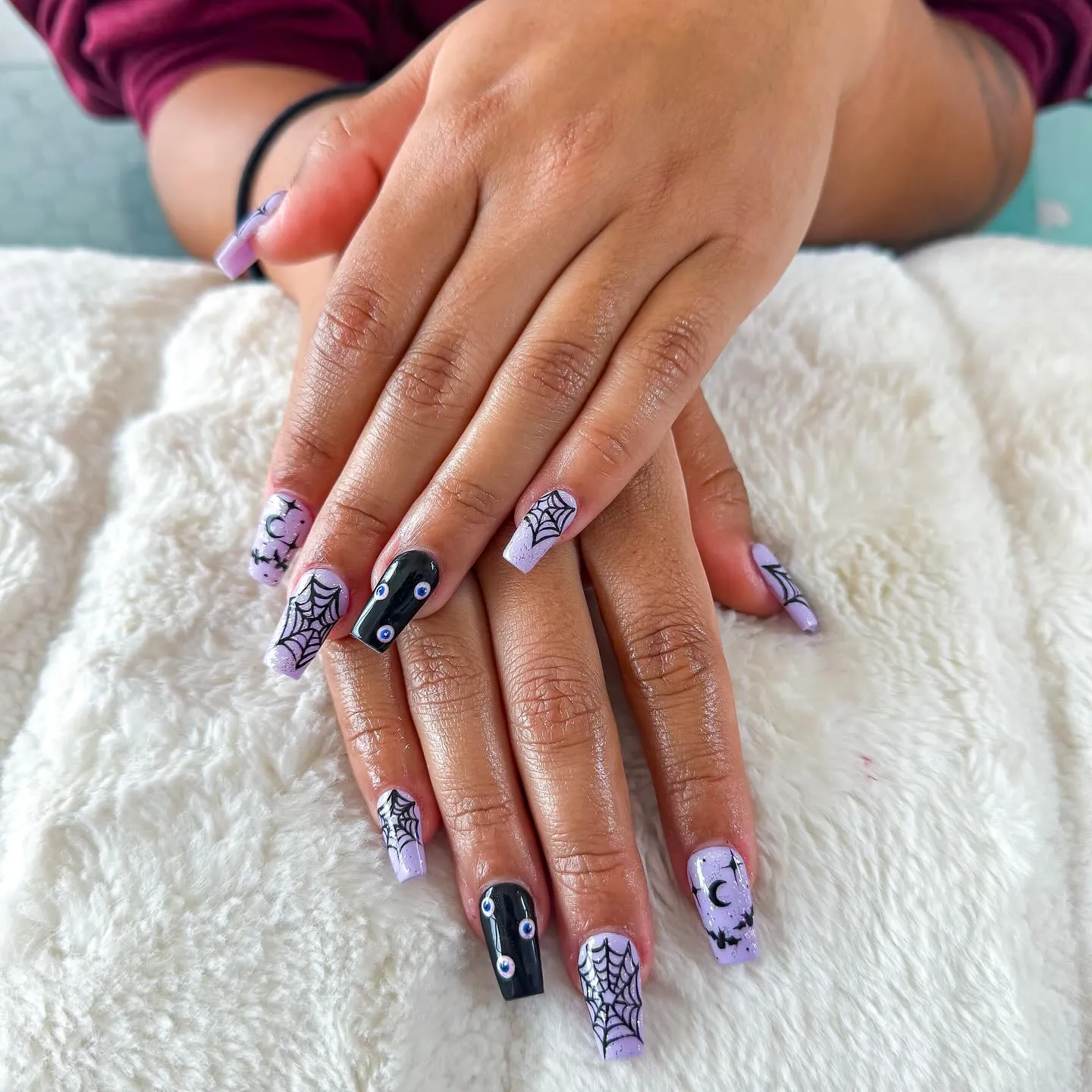 Spooky Purple Ombre Nails
