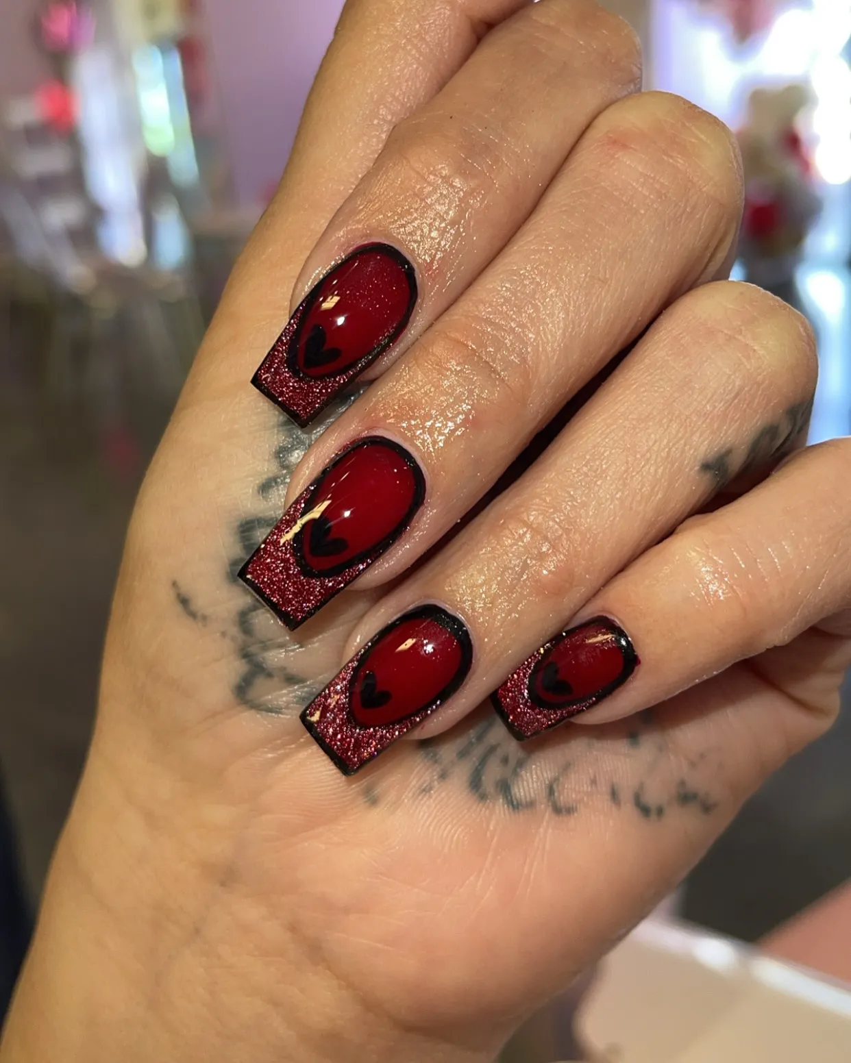 Red French Tip Nails