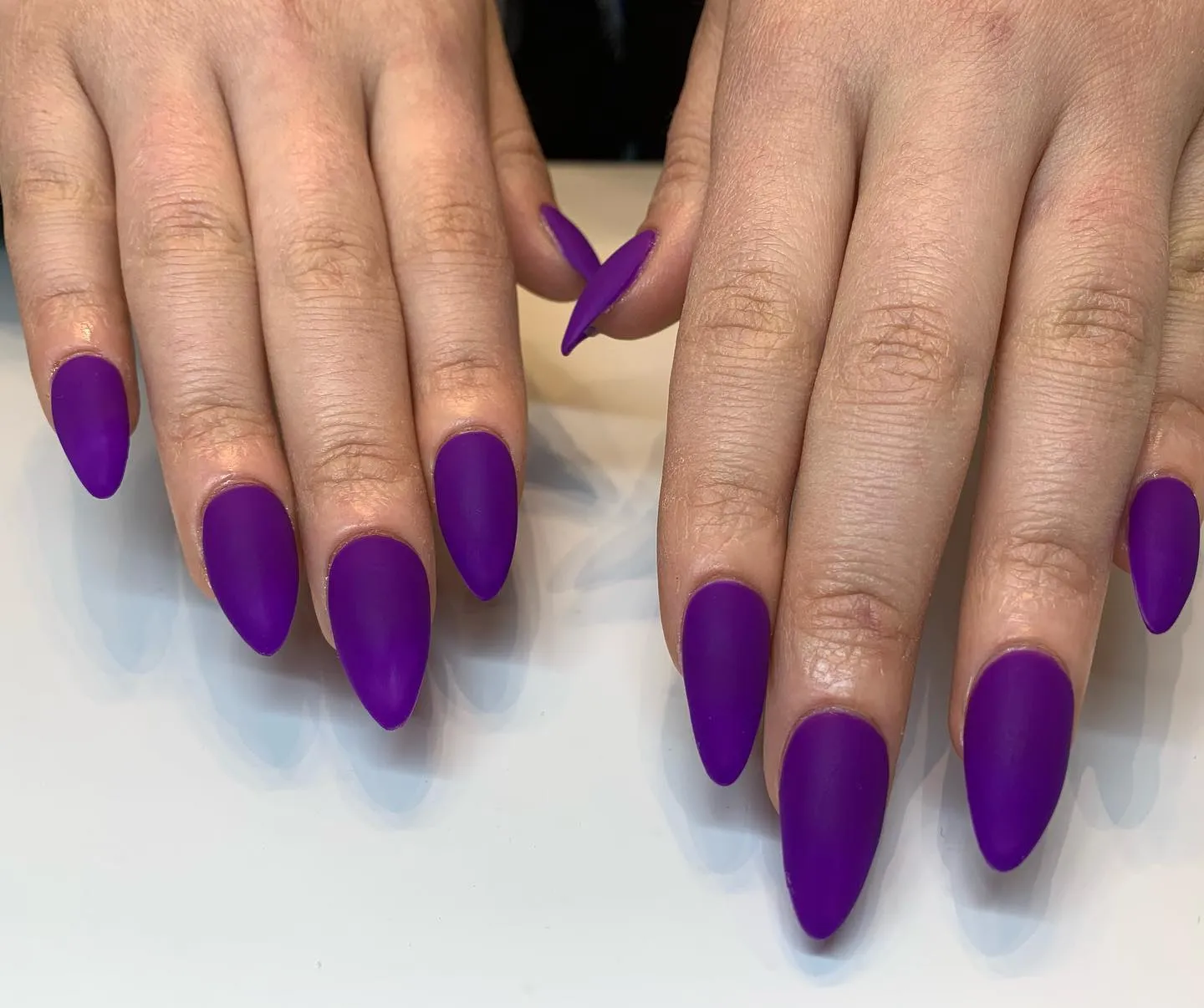 Matte Purple Witchy French Tips