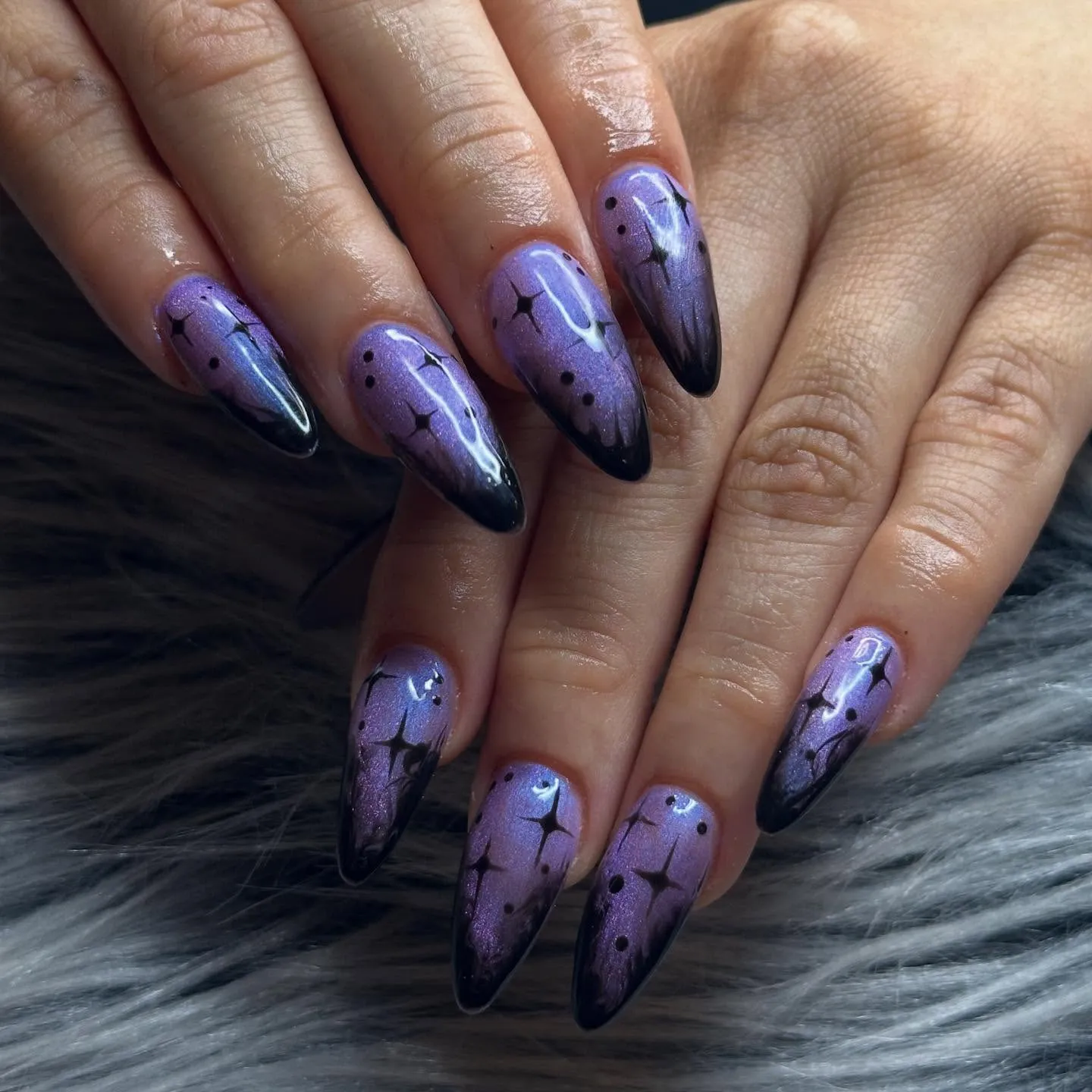 Purple and Black Gothic Nails
