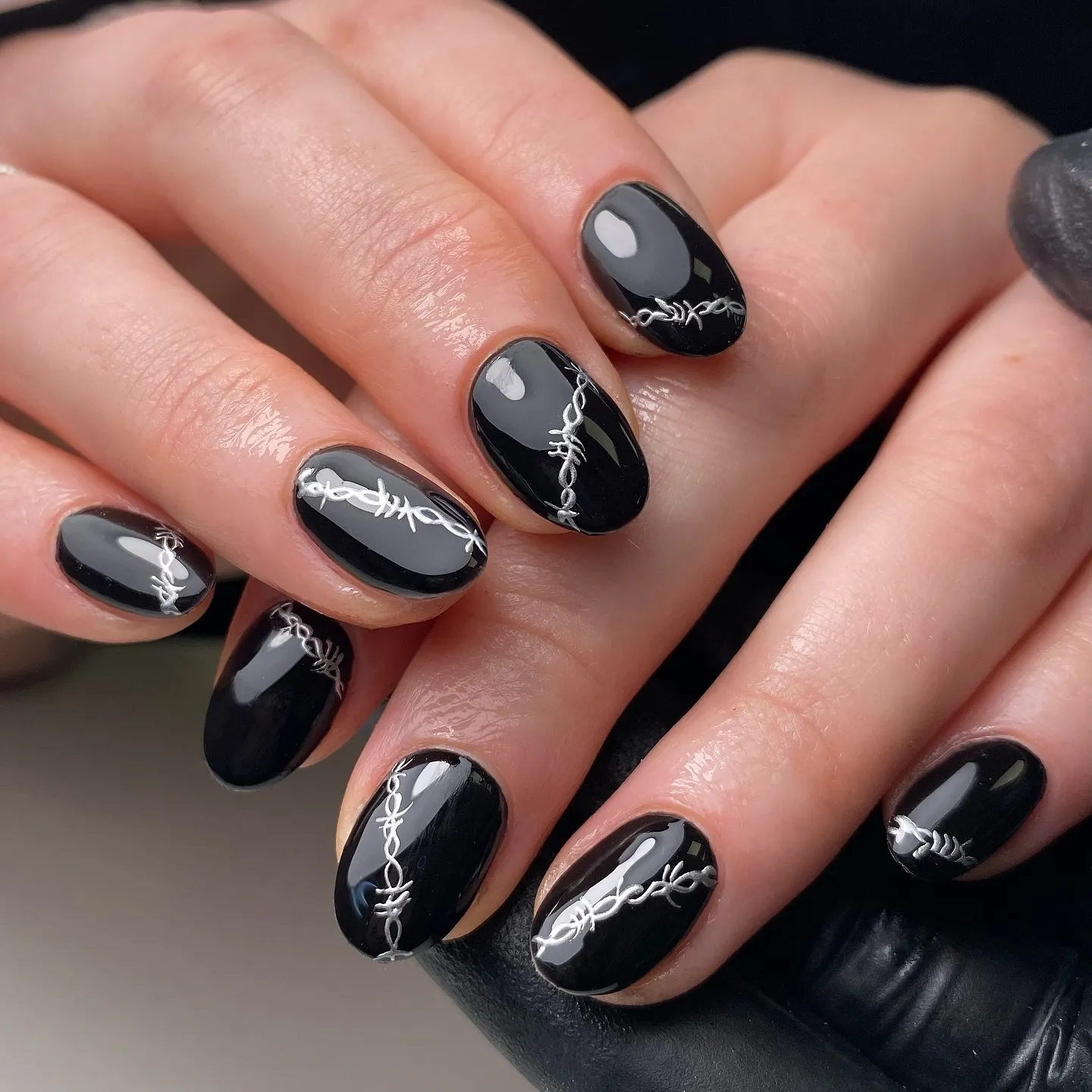 Black and Silver Halloween Nail Ideas