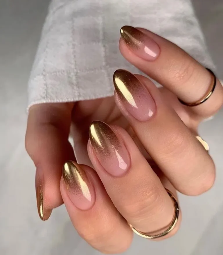 Gold Chrome Ombre Nails Gold Chrome Ombre Nails