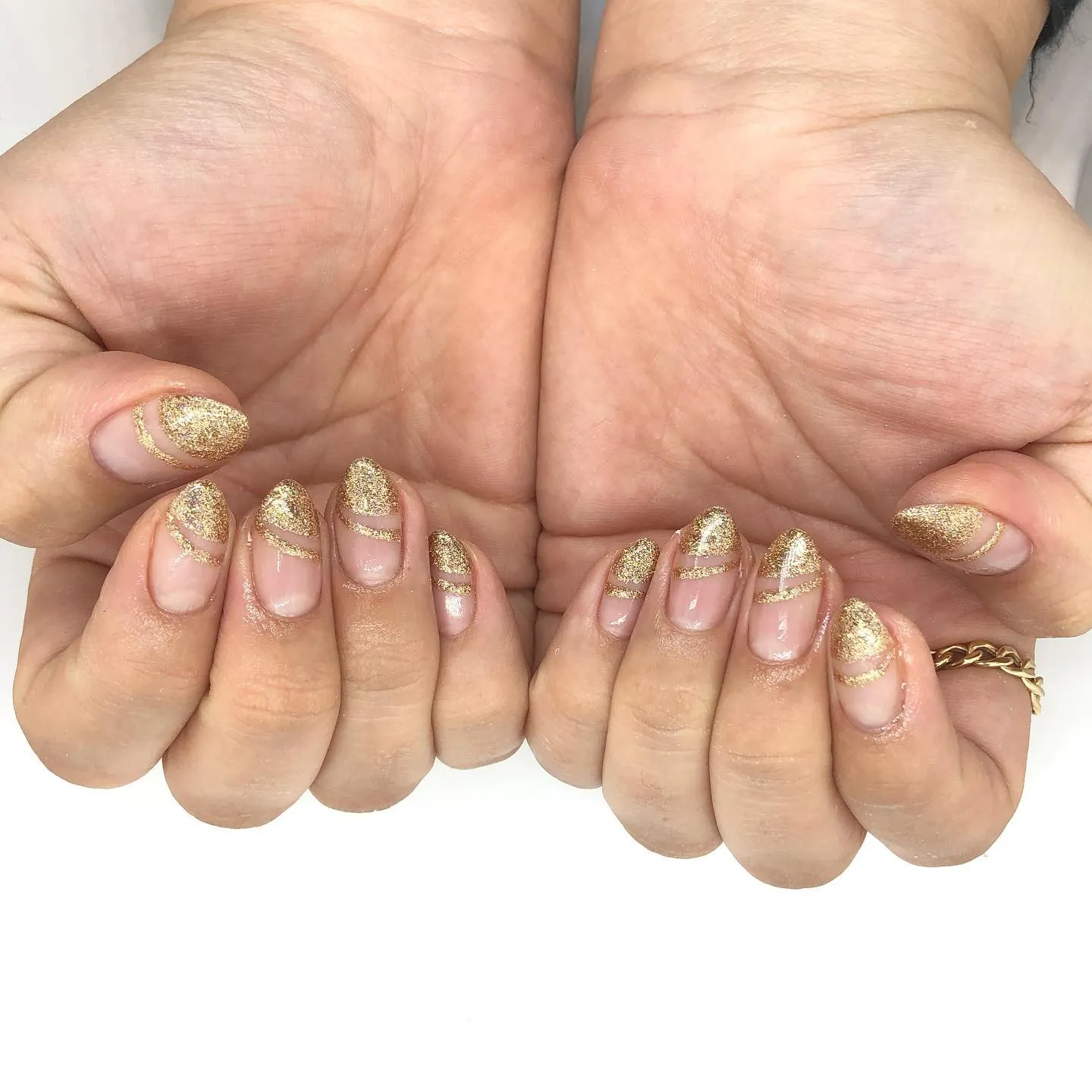Gold Glitter Ombre nails