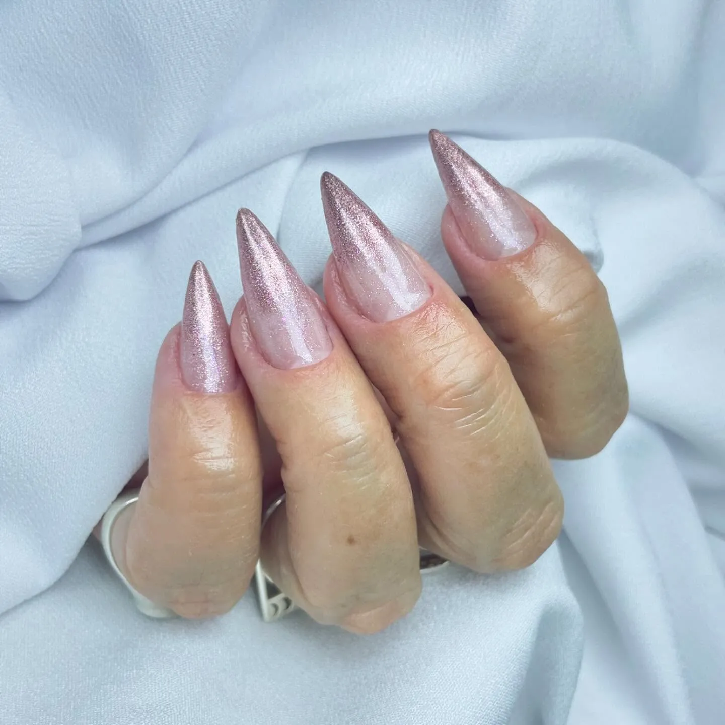 Glitter Ombre Stiletto Nails