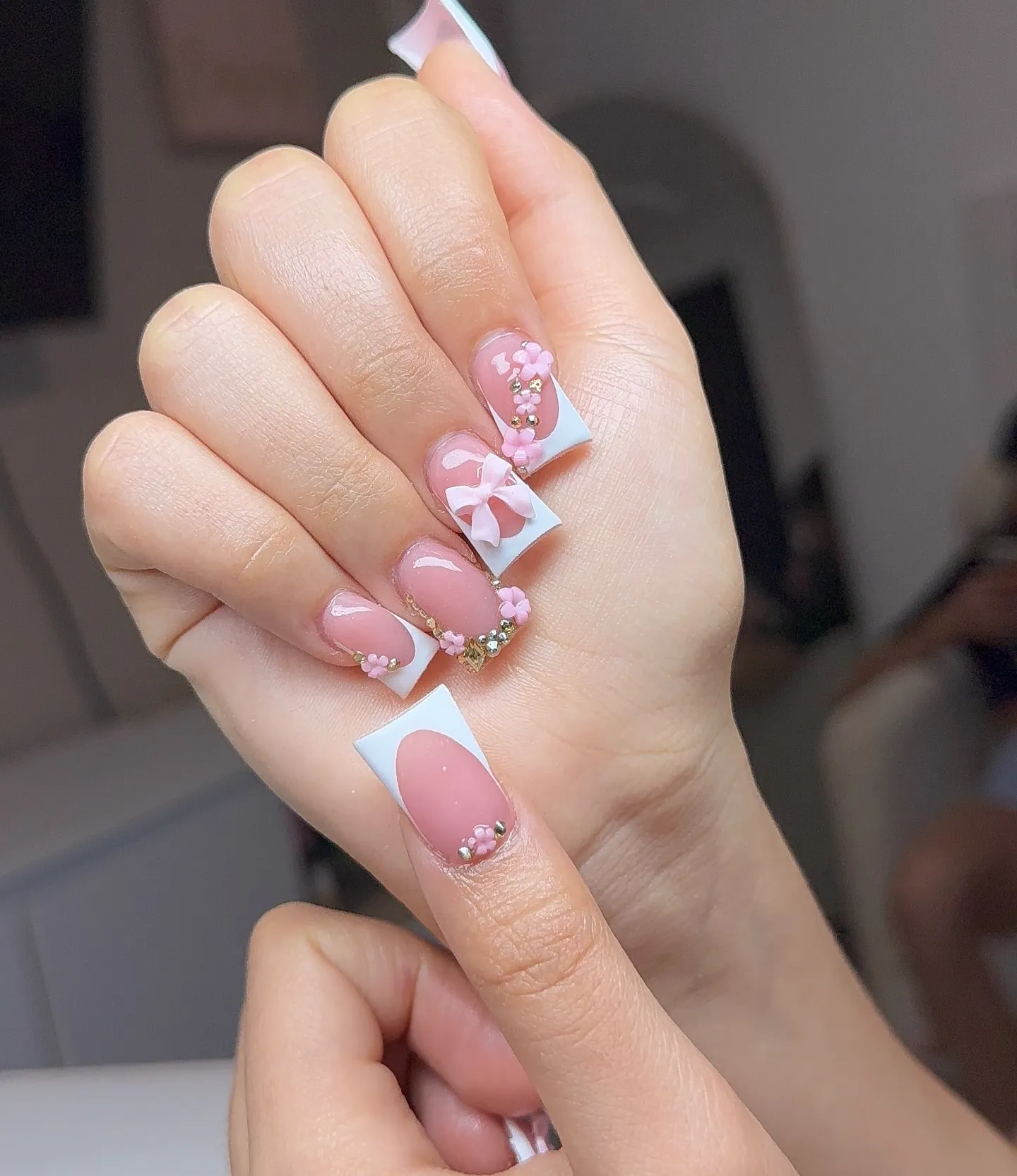 Pink Halloween Duck Nails