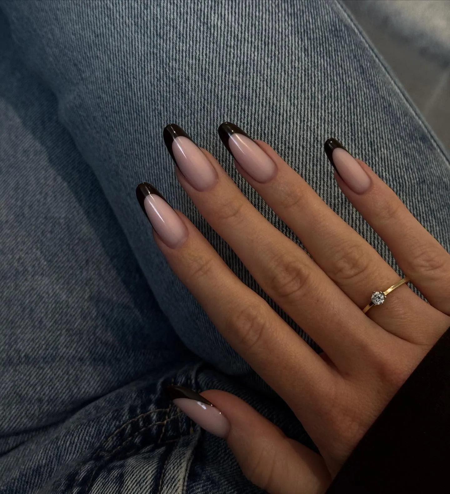Brown French Tips Nails