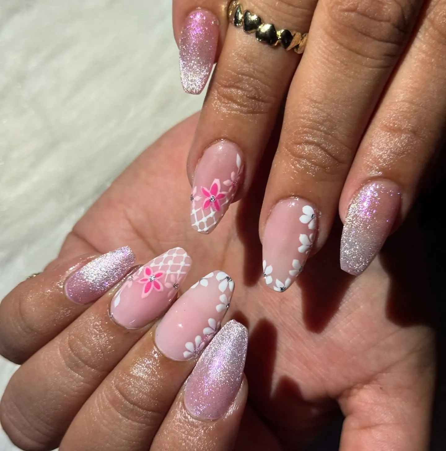 Spider Webs on Light Pink French Tips