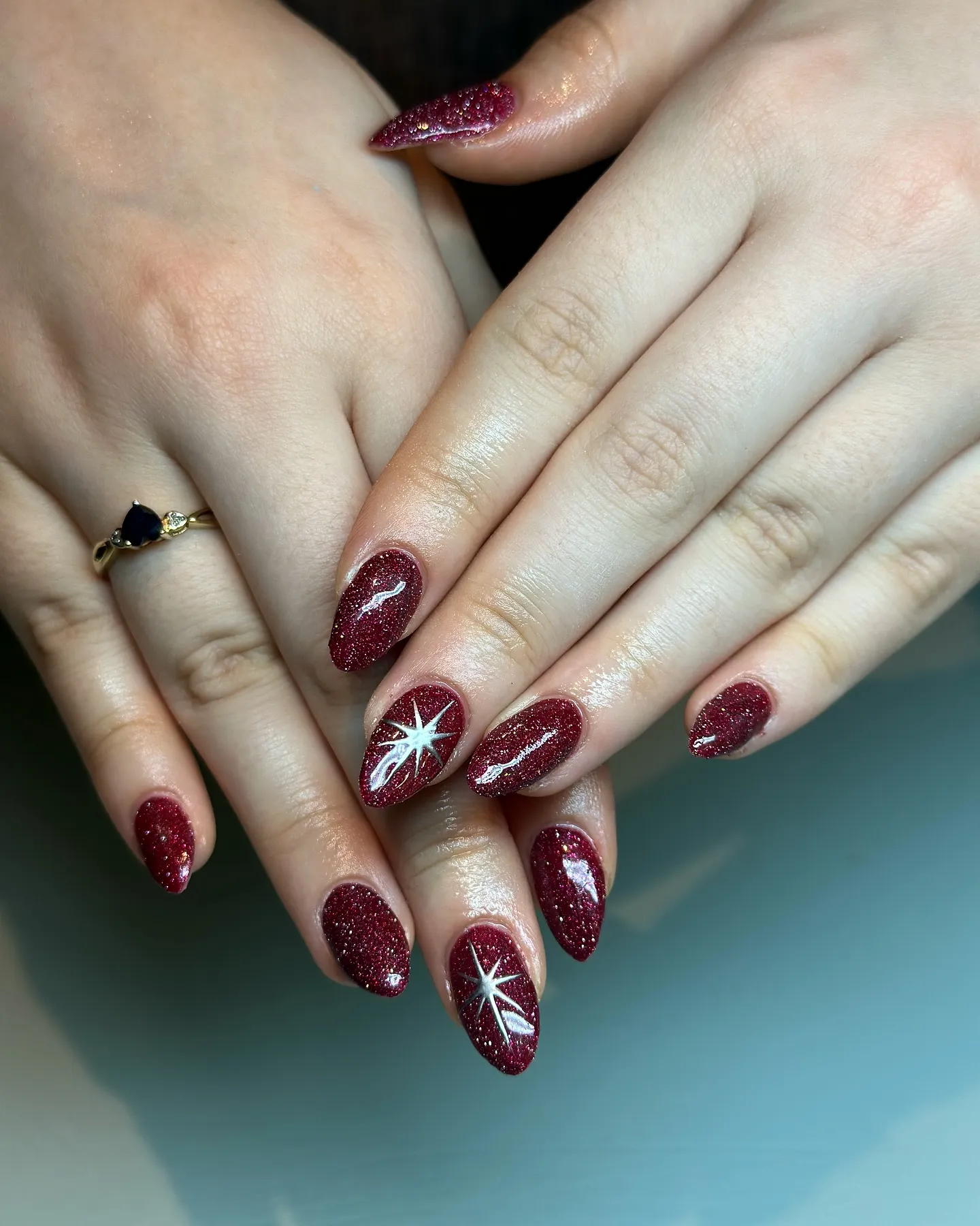 Red and Silver Glitter Mix