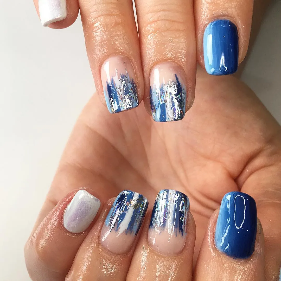 Abstract Blob Chrome Nails
