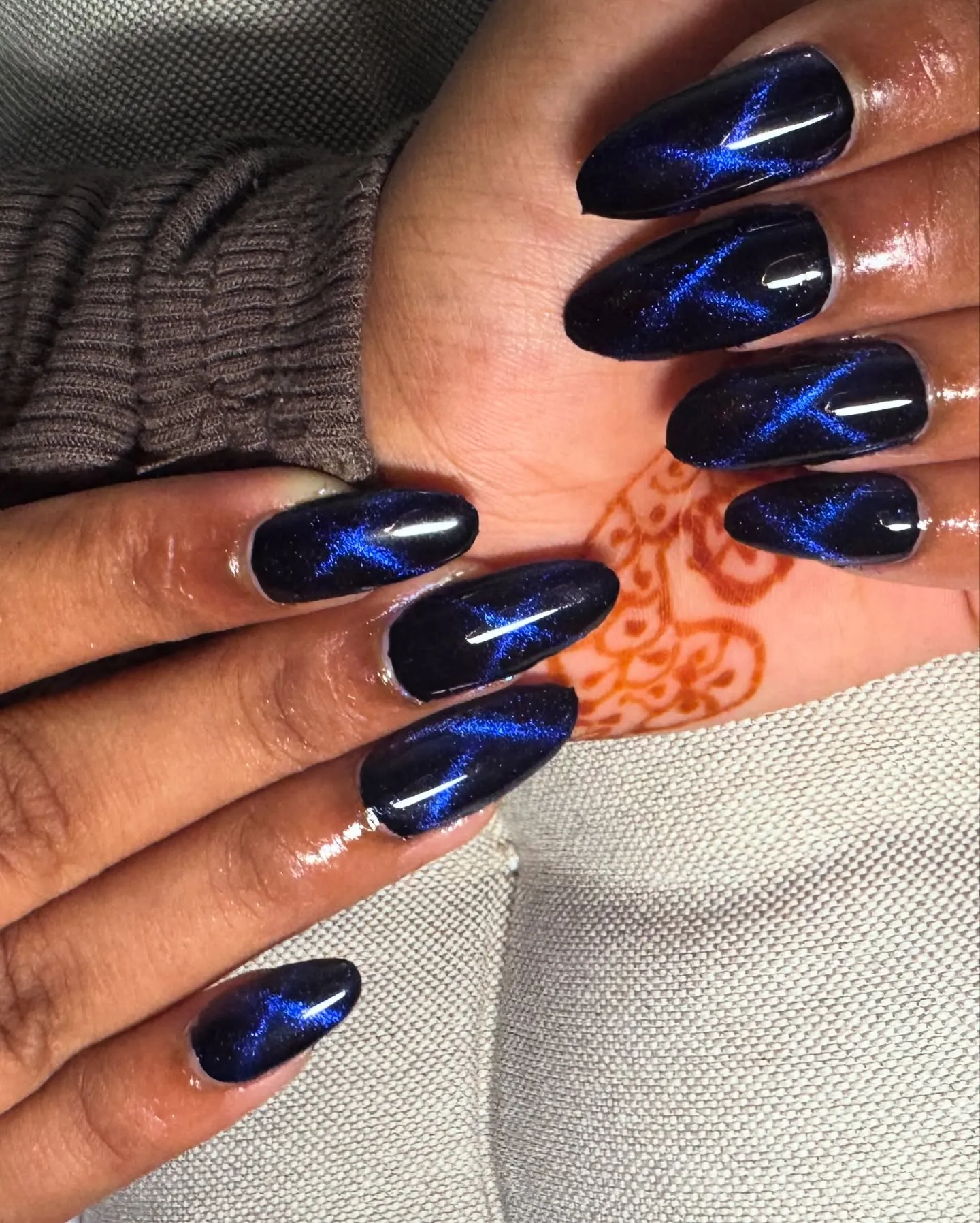 Galaxy Black Chrome Nail Ideas