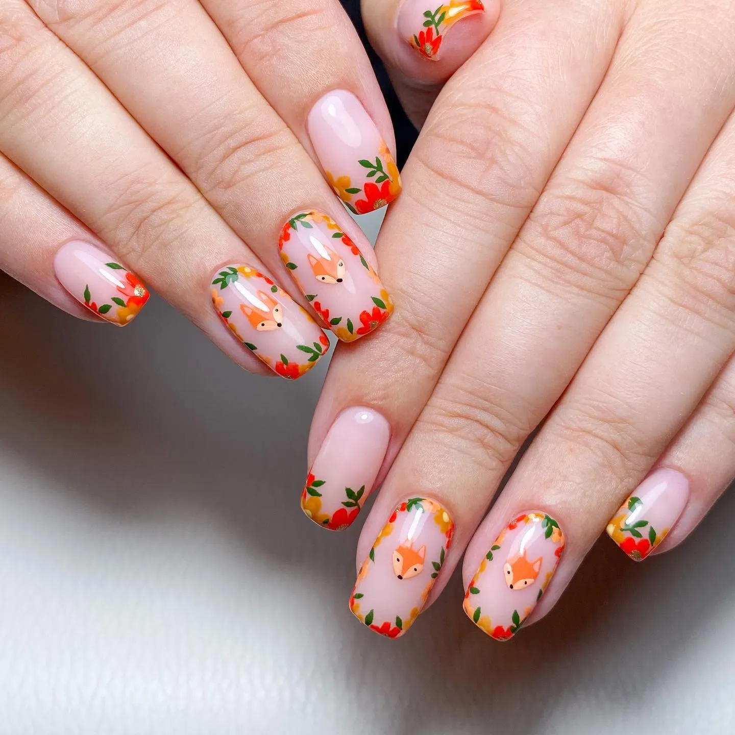 Falling Leaves Abstract Nails