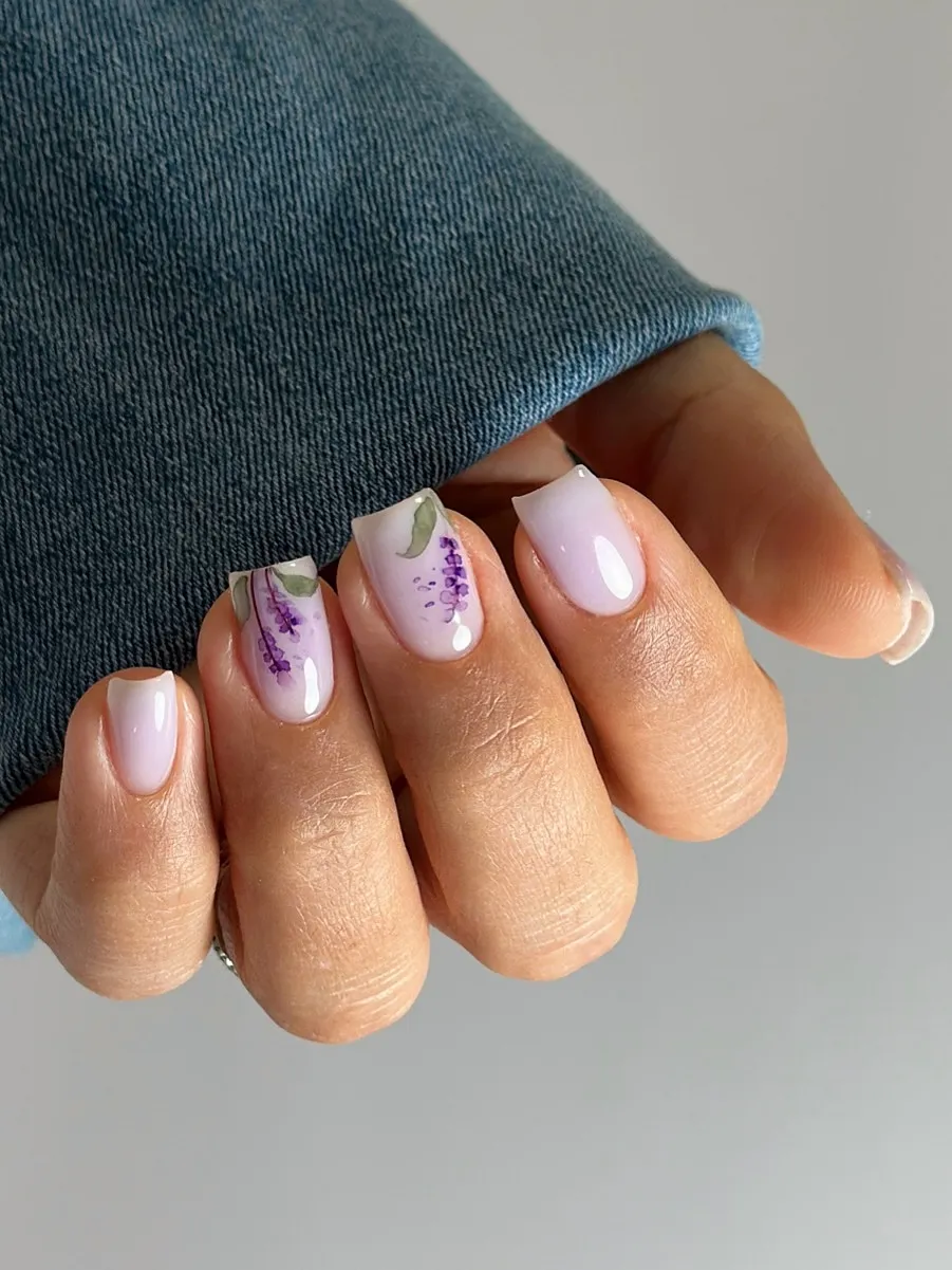 Rust-Toned Watercolor Nails
