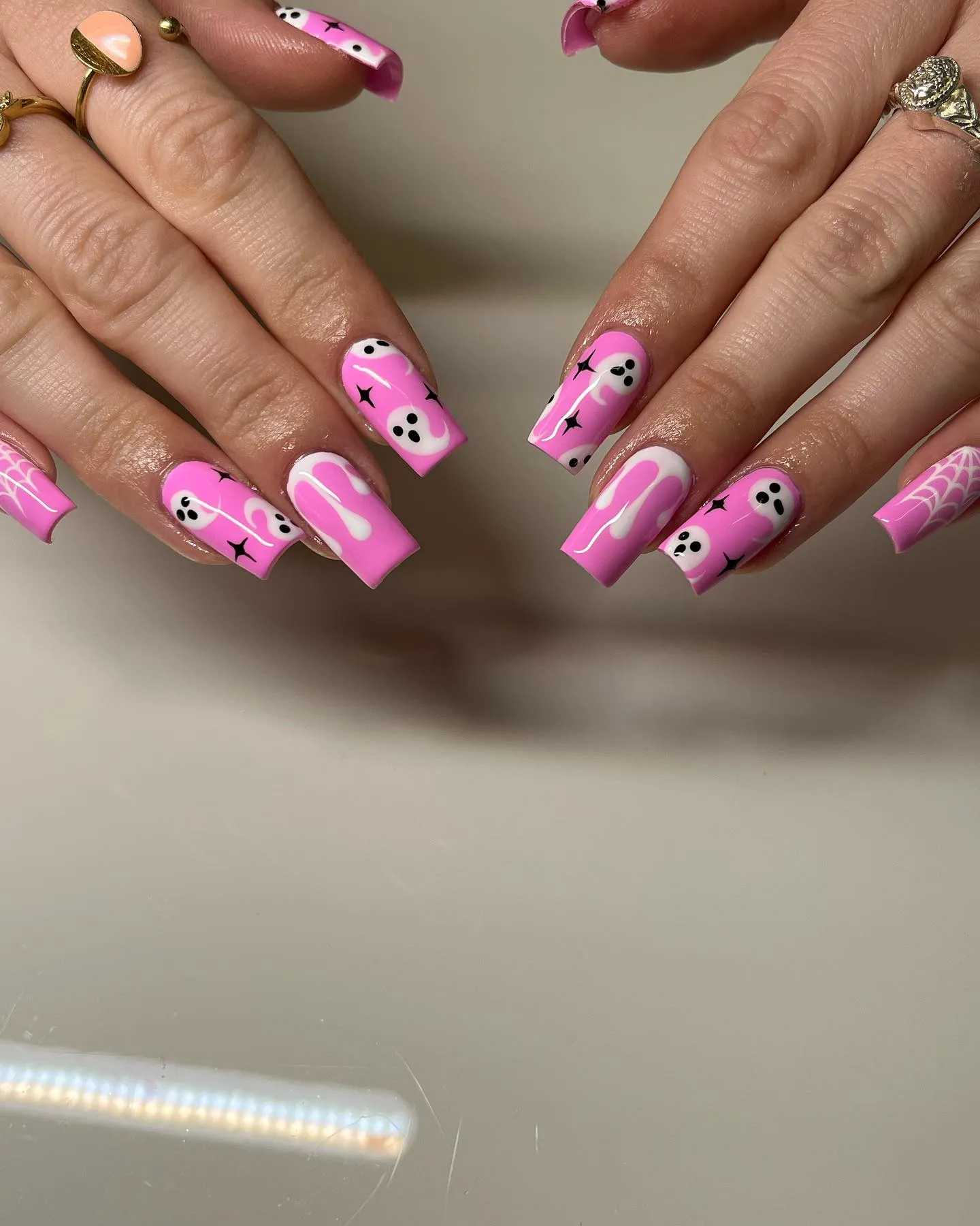 Sexy Pink Ghoul Nails