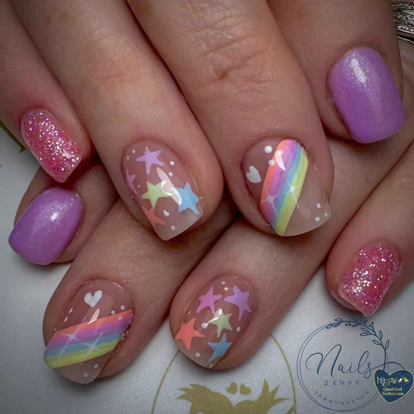 Negative Space Glitter Nails