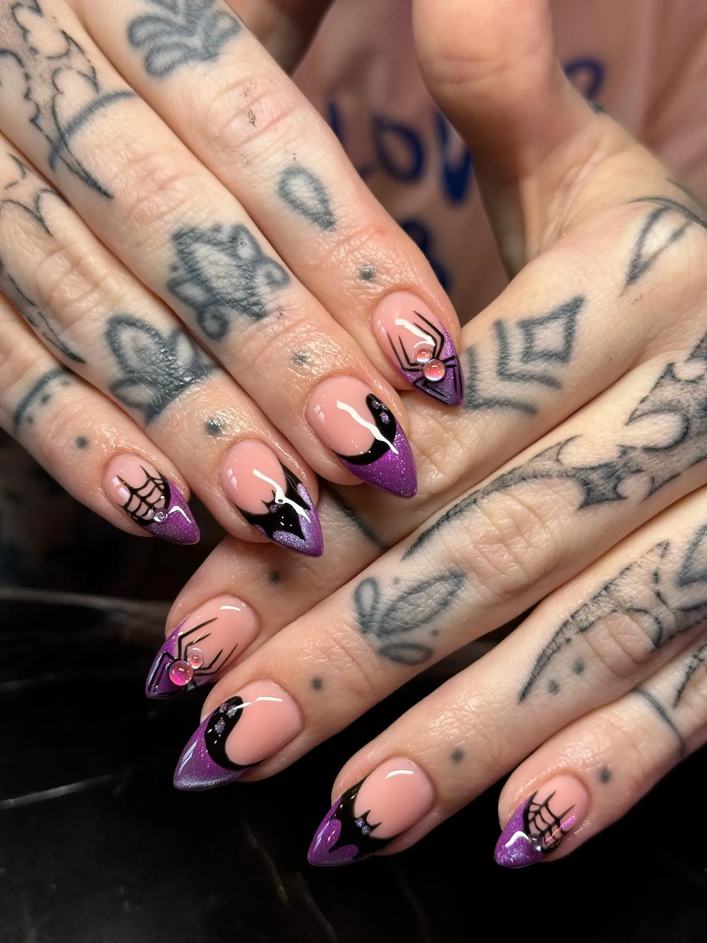 Friendly Purple Ghost Nails