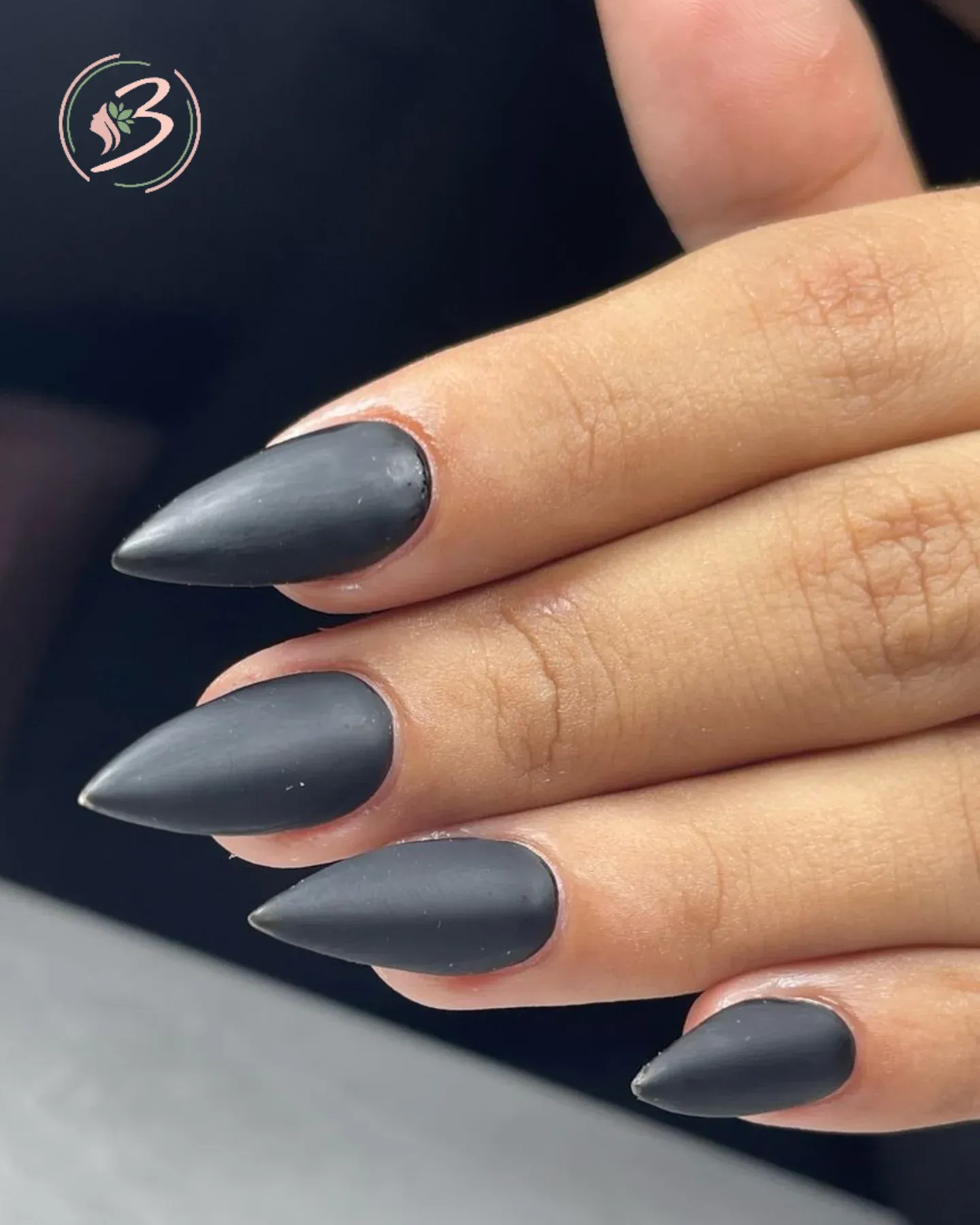 Trendy Black Acrylic Halloween Nail Designs