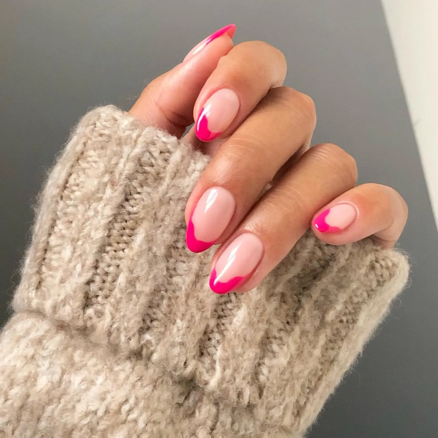 Pink and Nude Halloween Nail Art