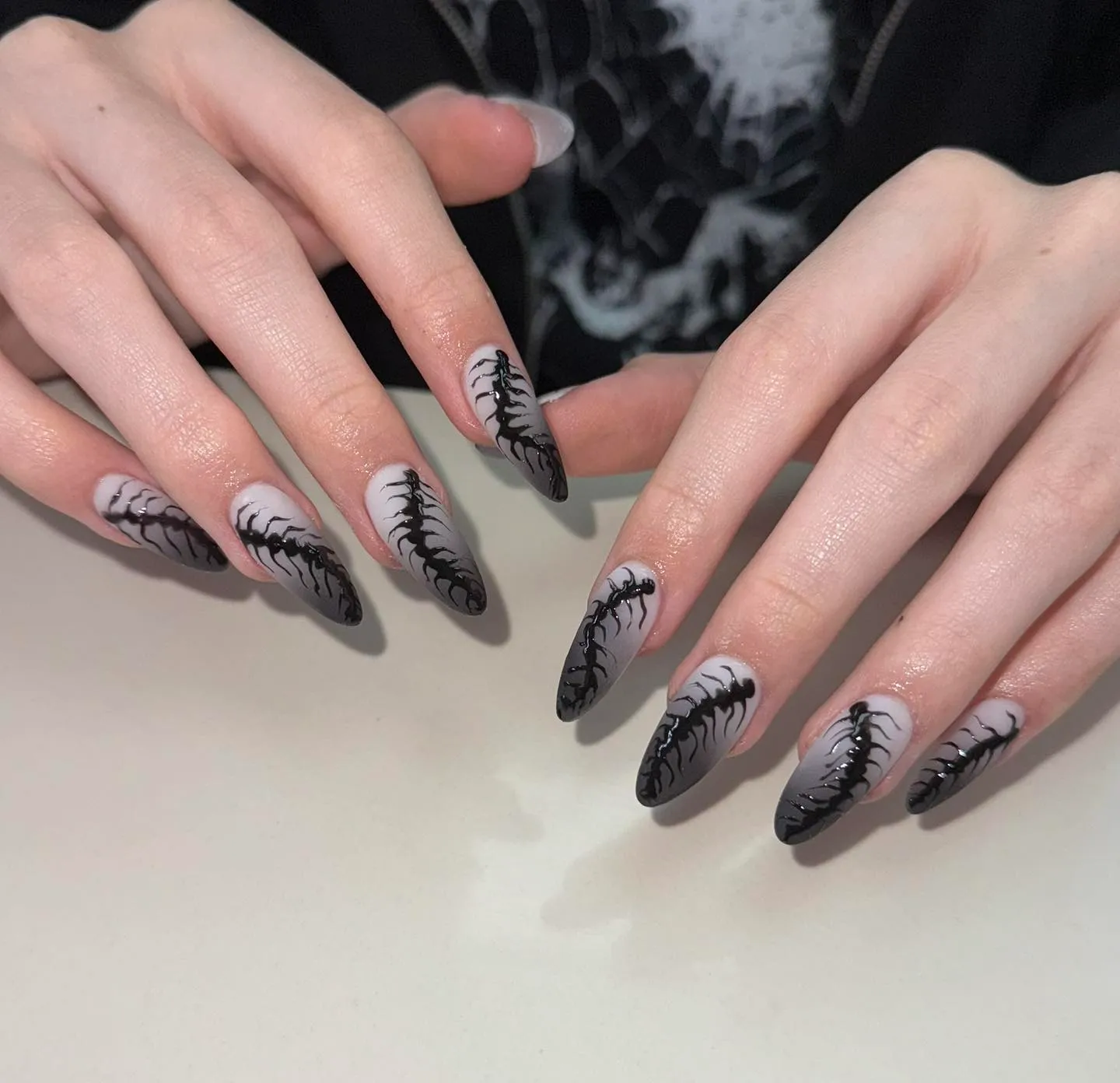 Elegant Purple Gothic Gala Nails