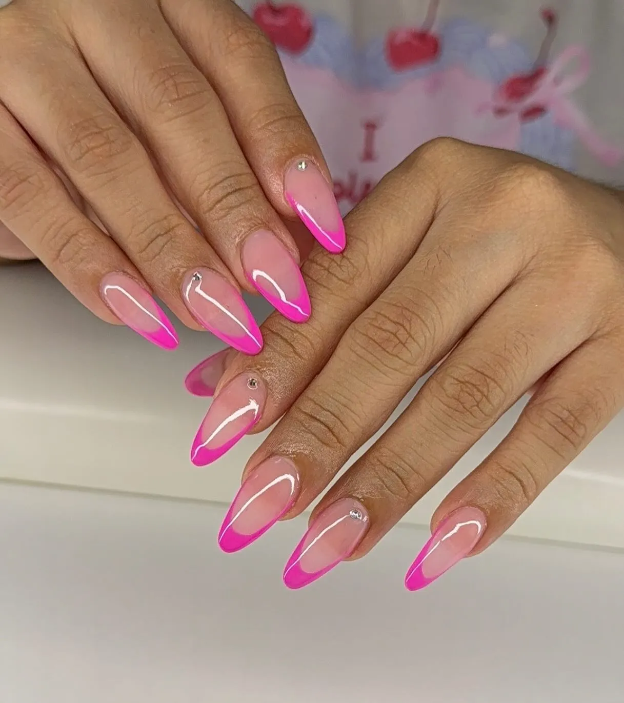 Pink Halloween French Tips