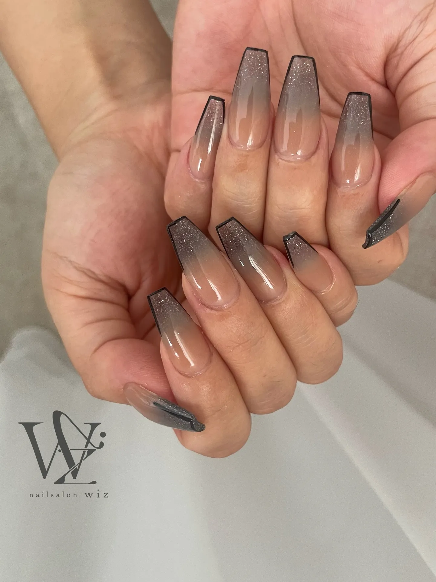 Summer Chrome Over Black Nails