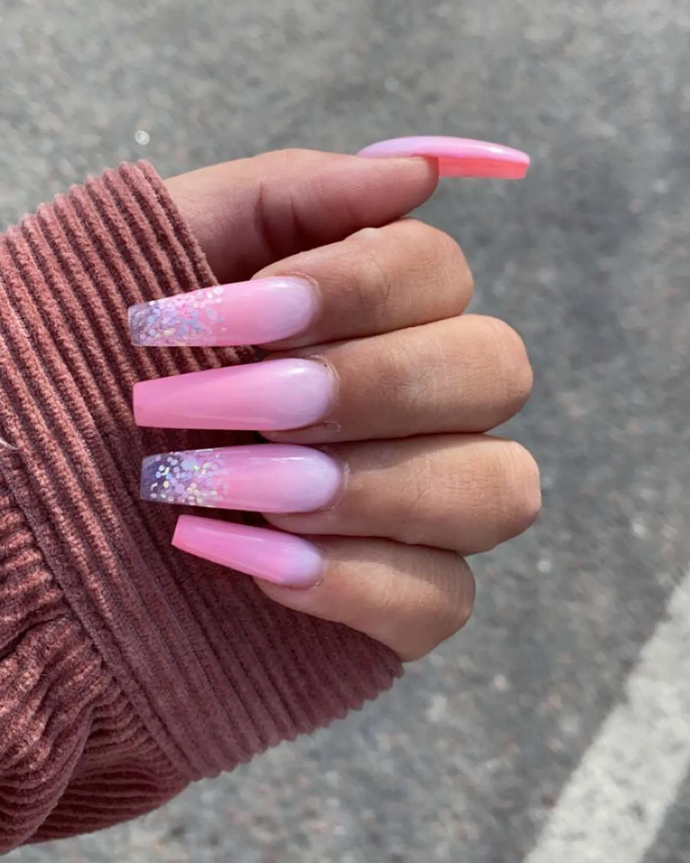 Pink Coffin Halloween Nail Designs